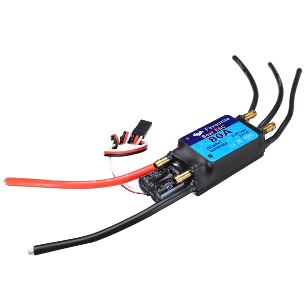 FVT BOAT080 80A Brushless Senseless BOAT ESC Speed Controller Waterproof 5V/5A RC Boat Part