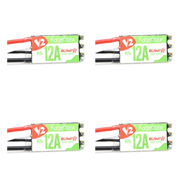 4 PCS Racerstar RS12A V2 12A BB2 Blheli_S 2-4S Opto ESC Support Oneshot42 Multishot 16.5 Dshot600