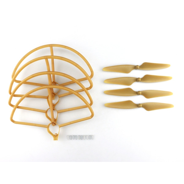 Hubsan H501S H501C RC Quadcopter Sapre Parts Gold CW/CCW Propellers & Protection Cover Set