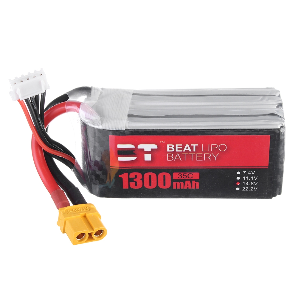 BT BEAT 14.8V 1300mAh 35C 4S Lipo Battery XT60 Plug for RC Racing Drone