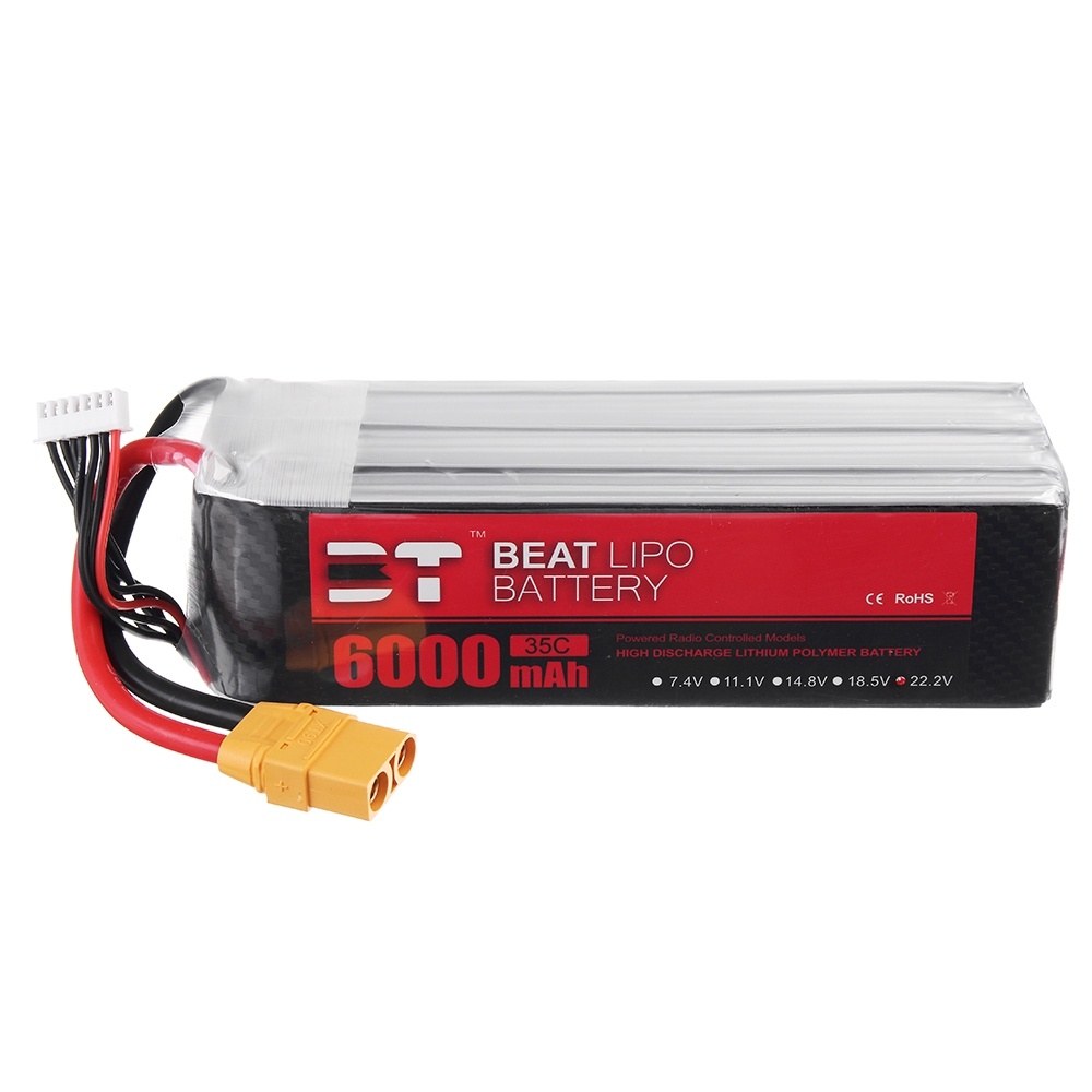 BT BEAT 22.2V 6000mAh 35C 6S Lipo Battery XT90 Plug for RC Racing Drone