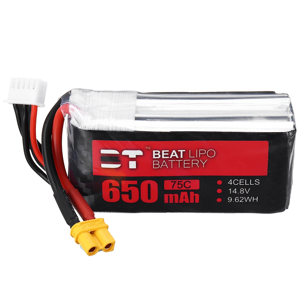 BT BEAT 14.8V 650mAh 75C 4S Lipo Battery XT30 Plug for FPV Racing Drone