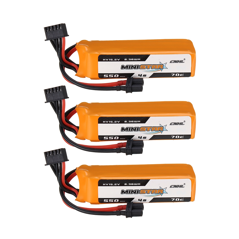 3PCS CNHL MINISTAR HV 15.2V 550mAh 70C 4S LiPo Battery With XT30U Plug for FPV Racing Drone