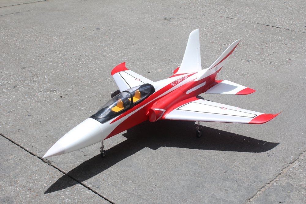 TAFT Hobby TD-05A Red Super Scorpion 1260mm Wingspan Ducted 90mm EDF Jet RC Airplane Kit with Retractable Landing Gear