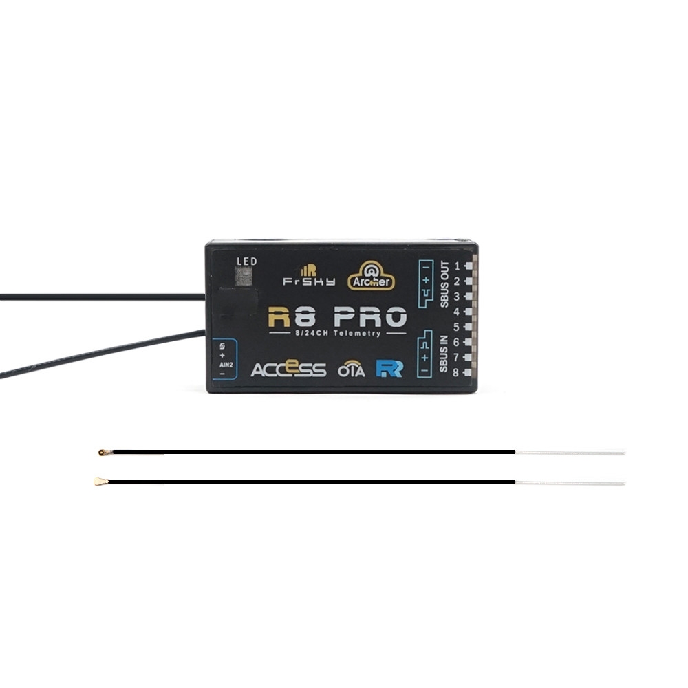 FrSky ARCHER R8 Pro OTA 2.4GHz 8/24CH ACCESS S.Port/F.Port PWM SBUS Output Full Range Telemetry Receiver for RC Drone