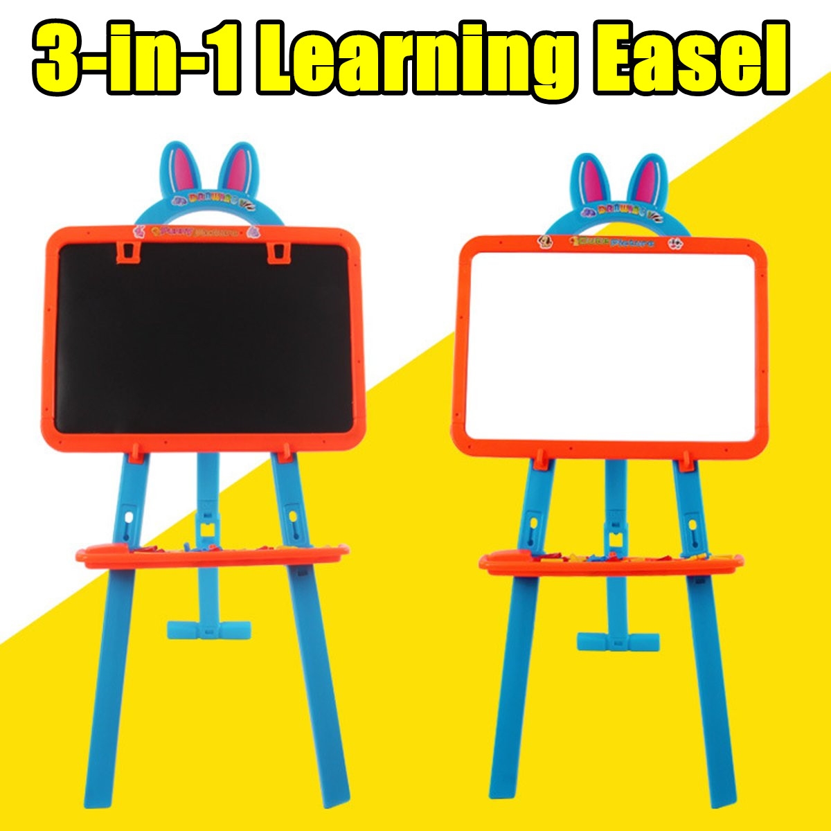 3 IN 1 Magnetic Writing Drawing Board Double Side Learning Easel Educational Toys for Kids