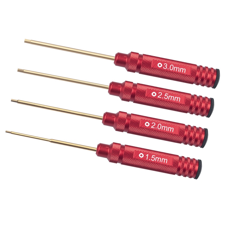 4PCS RJX 1.5mm/2.0mm/2.5mm/3.0mm Hex Screw Driver Tools Kit for RC Models Car Boat Airplane