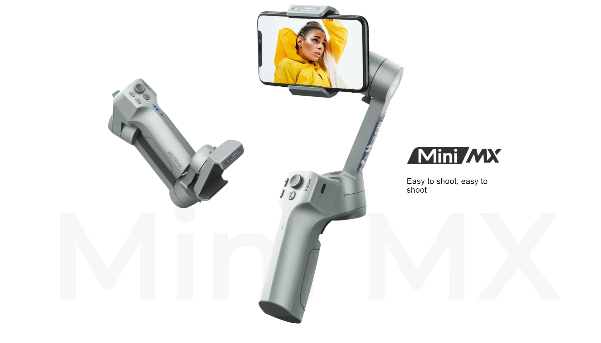 Moza Mini MX Handheld Gimbal Stabilizer Portable Anti-shake Selfie Stick Support bluetooth Built-in Battery For iPhone Huawei XiaoMi Smartphone Vlog