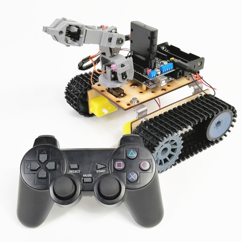 Small Hammer DIY 4DOF RC Robot Arm Tank with PS2 Remote Control