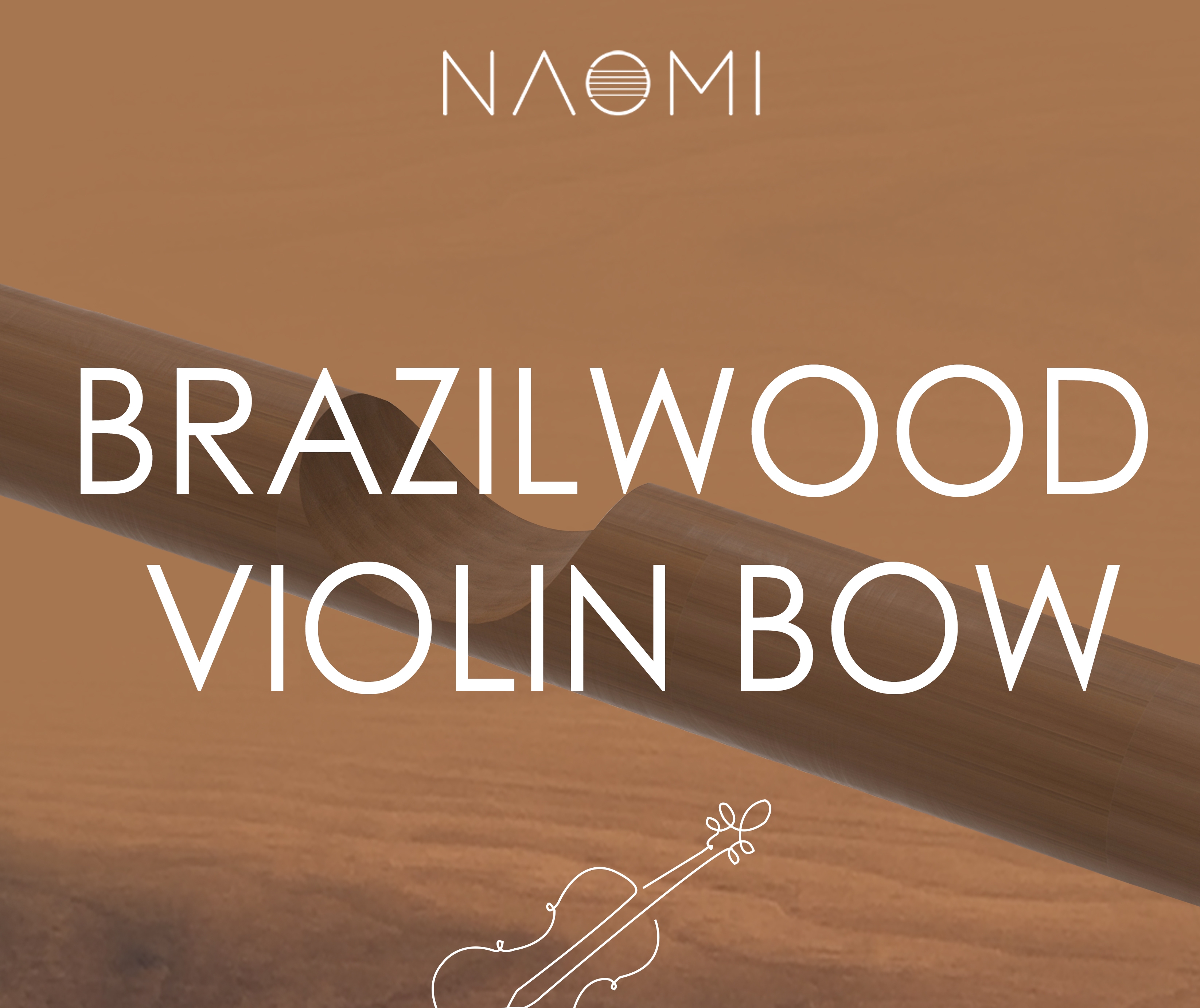 NAOMI 4/4 Violin/Fiddle Bow Brazilwood Bow Round Stick Student Bow Beginner Use