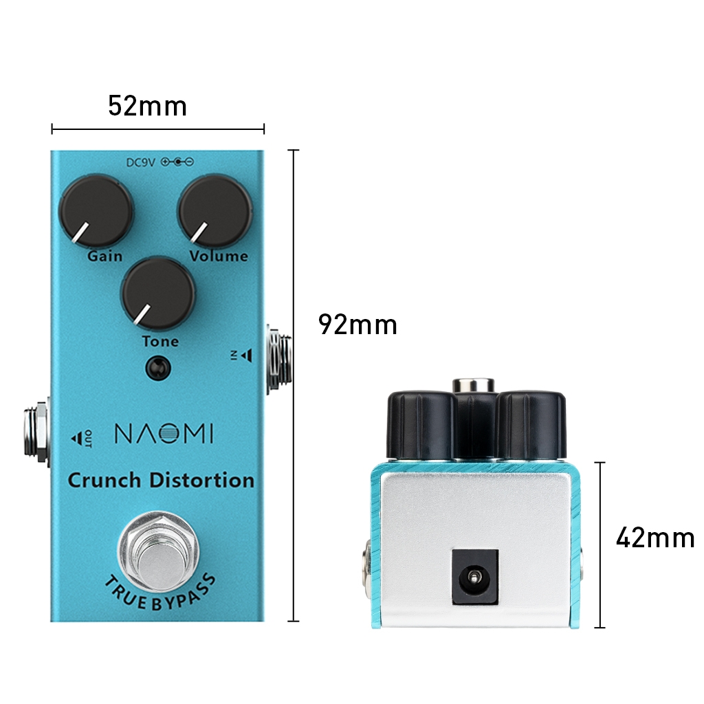 NAOMI Effect Pedal Aluminum Alloy Casing W/Stoving Varnish Finish DC 9V Pedal Acoustic Electric Guitar