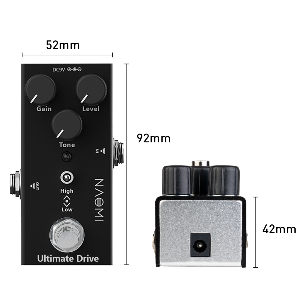 NAOMI Mini Effect Pedal DC 9V ABS Knob Black Color True Bypass Electric Guitar Pedal Use
