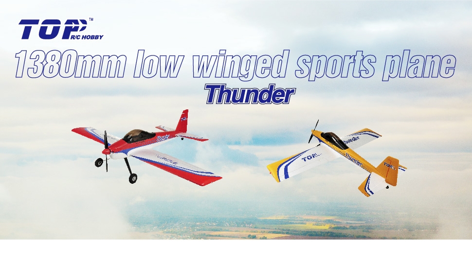 TOP RC Hobby Thunder Pro 1380mm Wingspan EPO Low Winged Sports Plane RC Airplane PNP