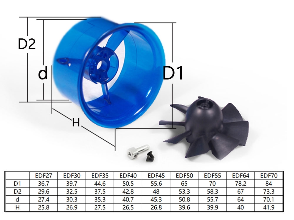 AEORC 30mm Ducted Fan System EDF AF30203A/AF30203A-P2/AF30203B/AF30203B-P2 for Jet Plane with Brushless Motor