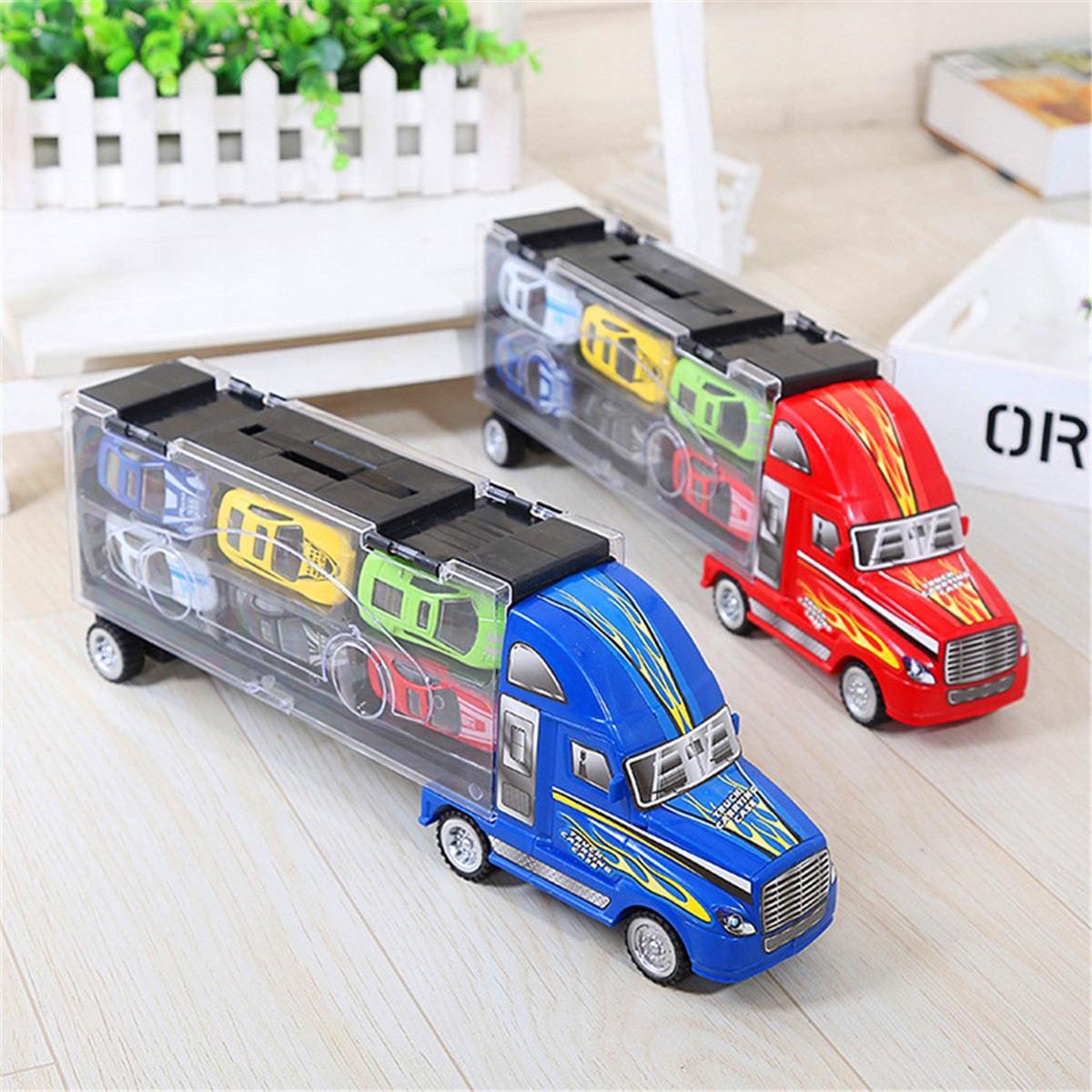 Red Or Blue Alloy Car Set Children's Inertial Truck Car Model Indoor Toys