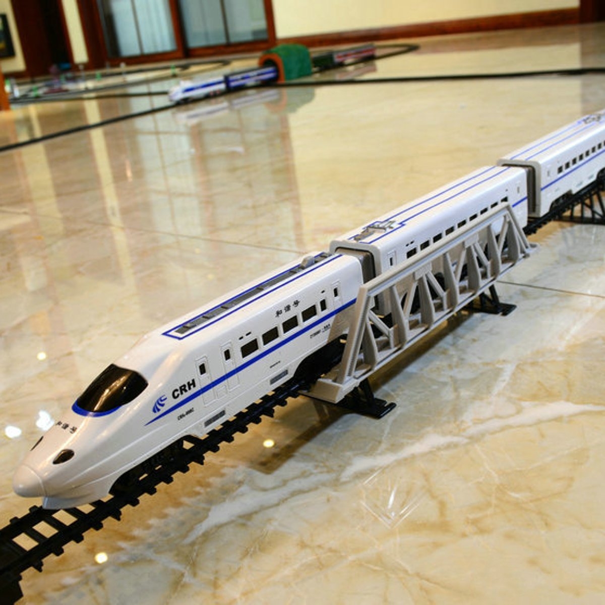 Simulation Electric Rail Car Model Toy Track Accessories Sandbox General Scene Railroad Crossing Cave Iron Bridge Indoor Toys