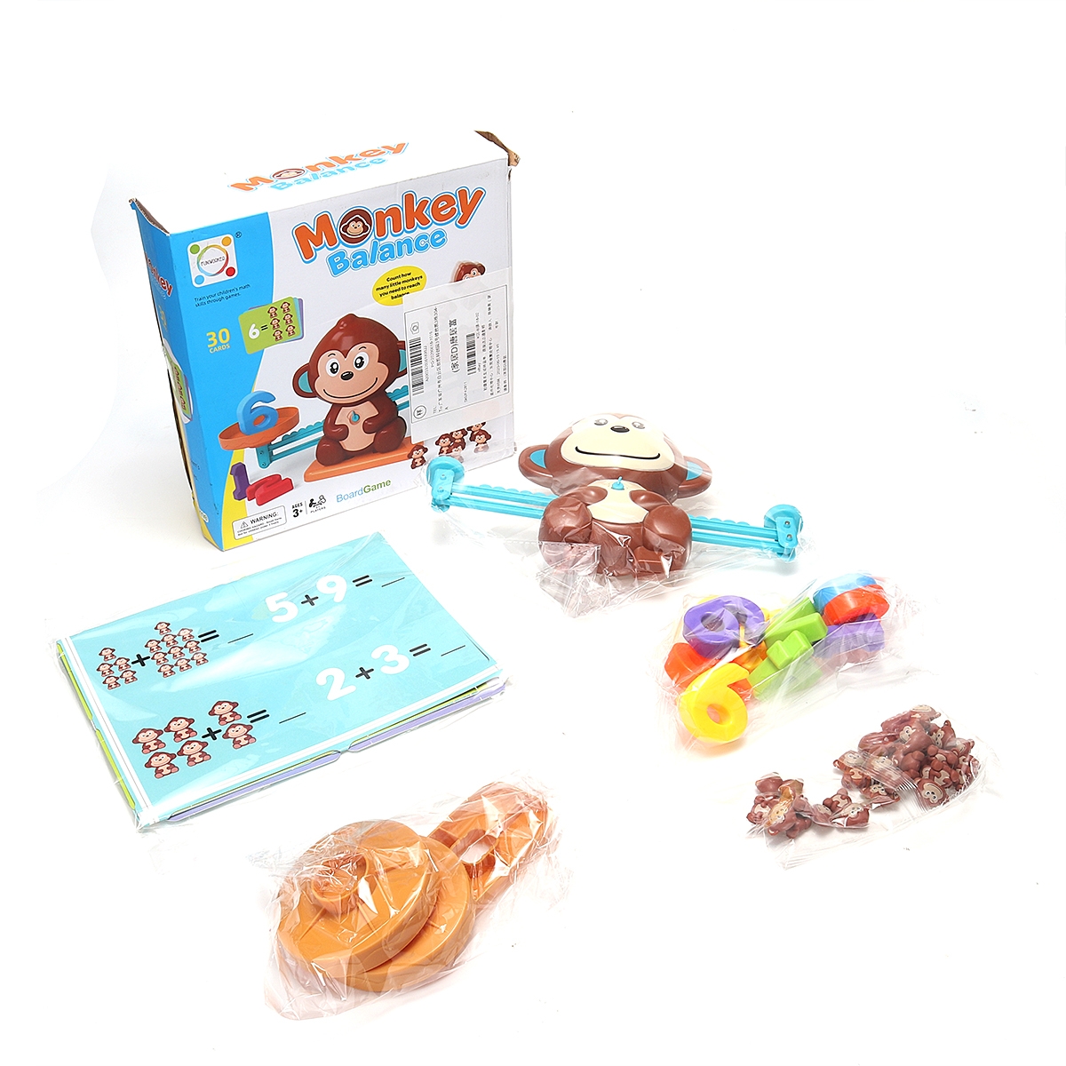 Montessori Monkey Math Match Game Balancing Board Scale Number Balance Game Educational Toys for Children