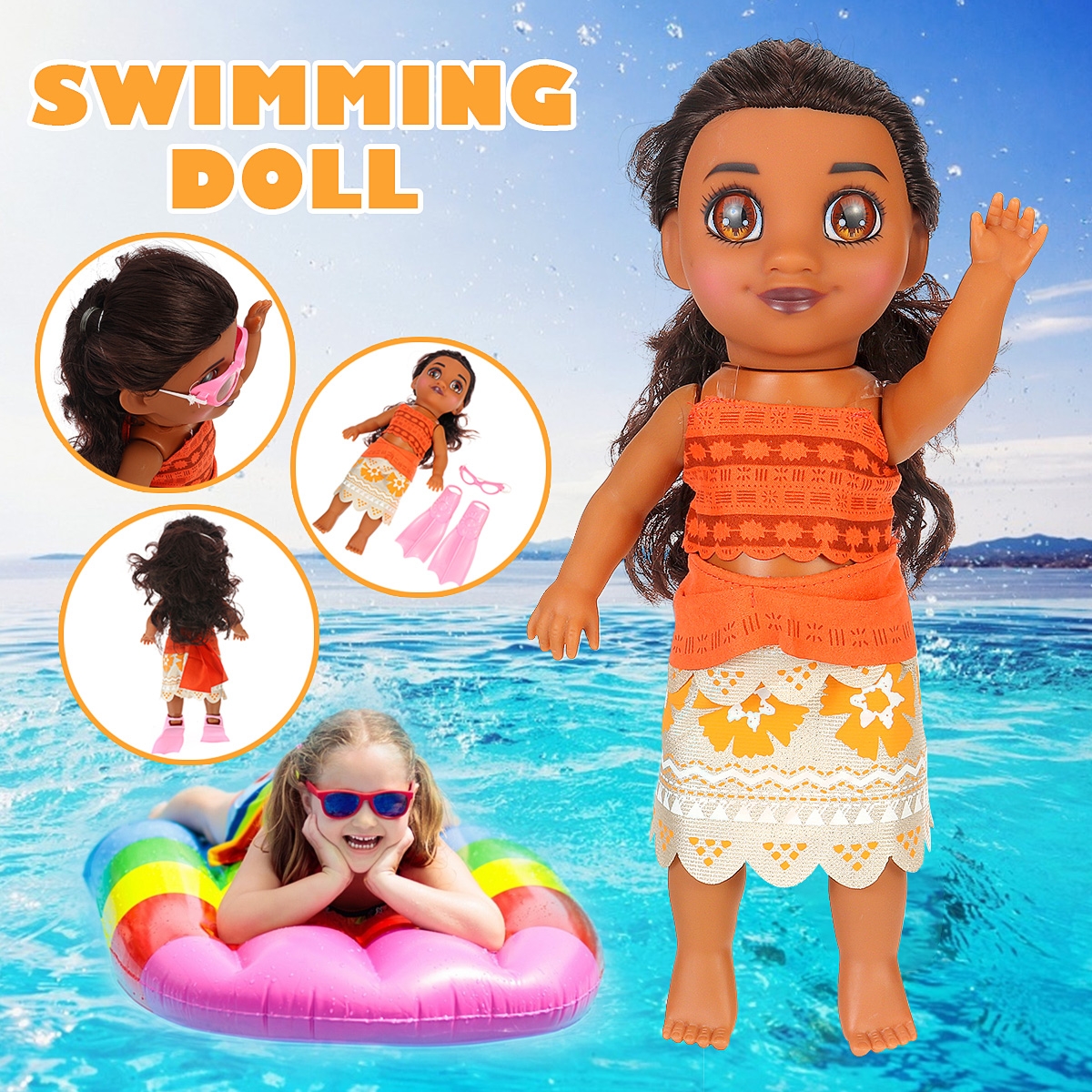 Children's Beach Swimming Pool Water Swimming Swimmer Summer Waterproof Electric Doll Water Toy