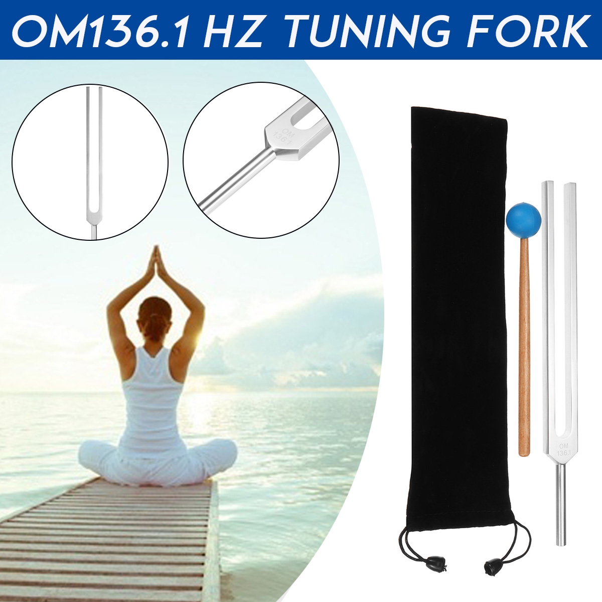 Aluminium Alloy OM 136.1Hz Heart Tuning For Yoga Fork Chakra Energy Tunings
