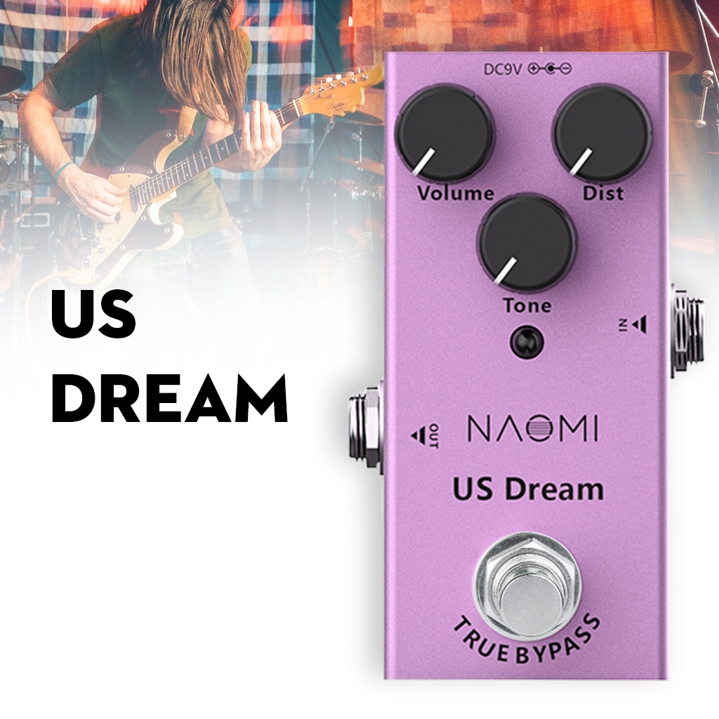 NAOMI NEP-04 Mini Single Distortion Pedal for Electric Guitar US Dream DC 9V True Bypass