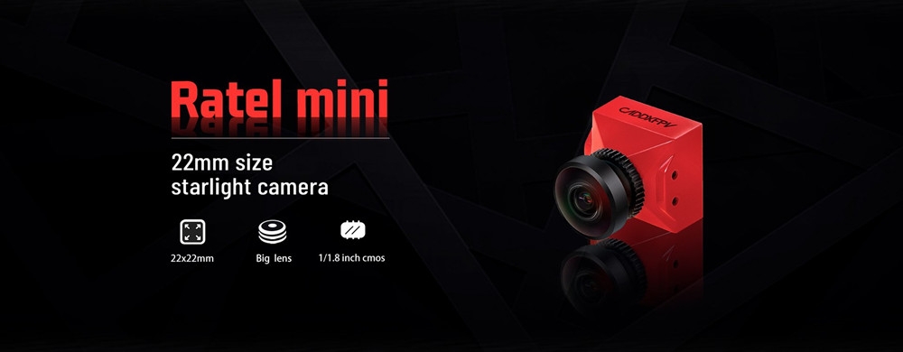 $27.92 for Caddx Ratel Mini 1.8mm 1/1.8'' Starlight HDR Sensor Super WDR 1200TVL Mini Size FPV Camera for RC Racing Drone