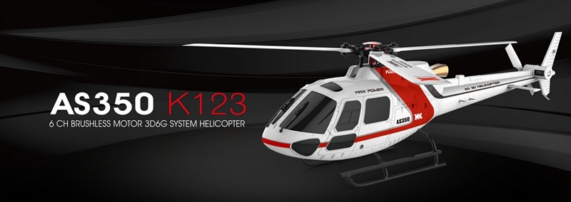 XK K123 6CH Brushless AS350 Scale 3D6G System RC Helicopter BNF 