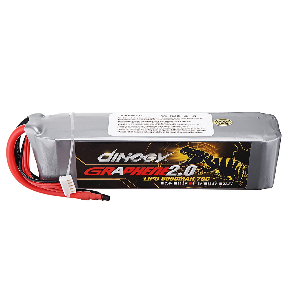 DINOGY GRAPHENE 2.0 14.8V 5000mAh 70C 4S Lipo Battery for FPV RC Quadcopter