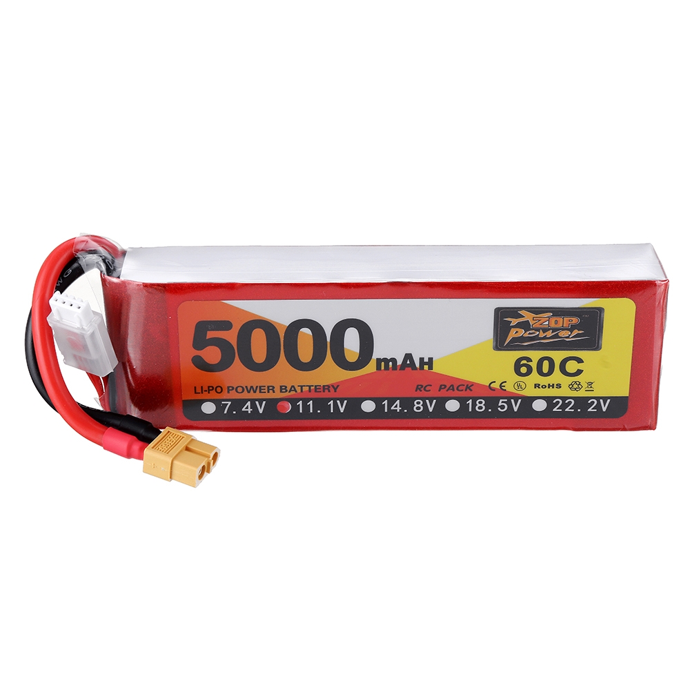 ZOP Power 11.1V 5000mAh 60C 3S Lipo Battery XT60 Plug For RC Quadcopter Car Airplane