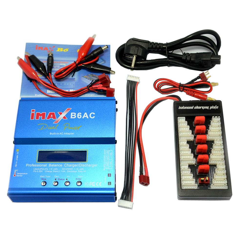 IMAX B6AC 80W 6A Dual Balance Charger Discharger With XT60 T Plug Parallel Charging Power Adapter Board