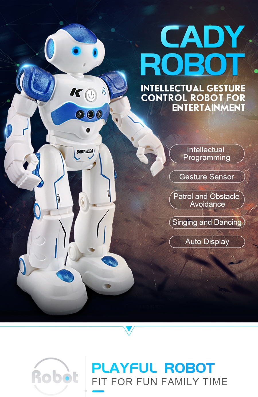 15% OFF for JJRC R2 Cady USB Charging Dancing Gesture Control Robot Toy