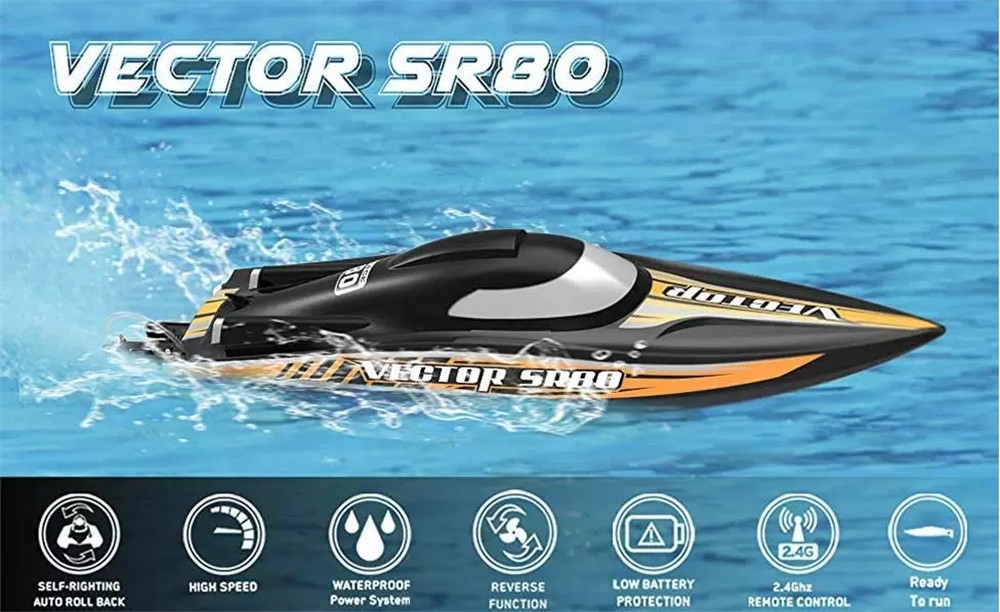 12% OFF for Volantexrc 798-4 Vetor SR80 ARTR 2.4G RC Boat w/ Auto Roll Back Function without Battery Charger