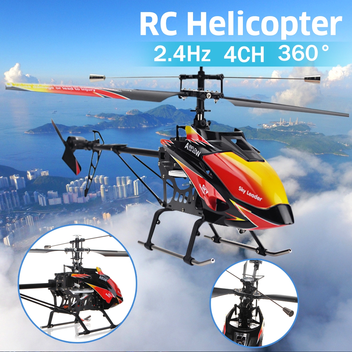 Wltoys V913 Large 27'' 2.4G 4CH Single Blade Built-in Gyro RC Helicopter RTF
