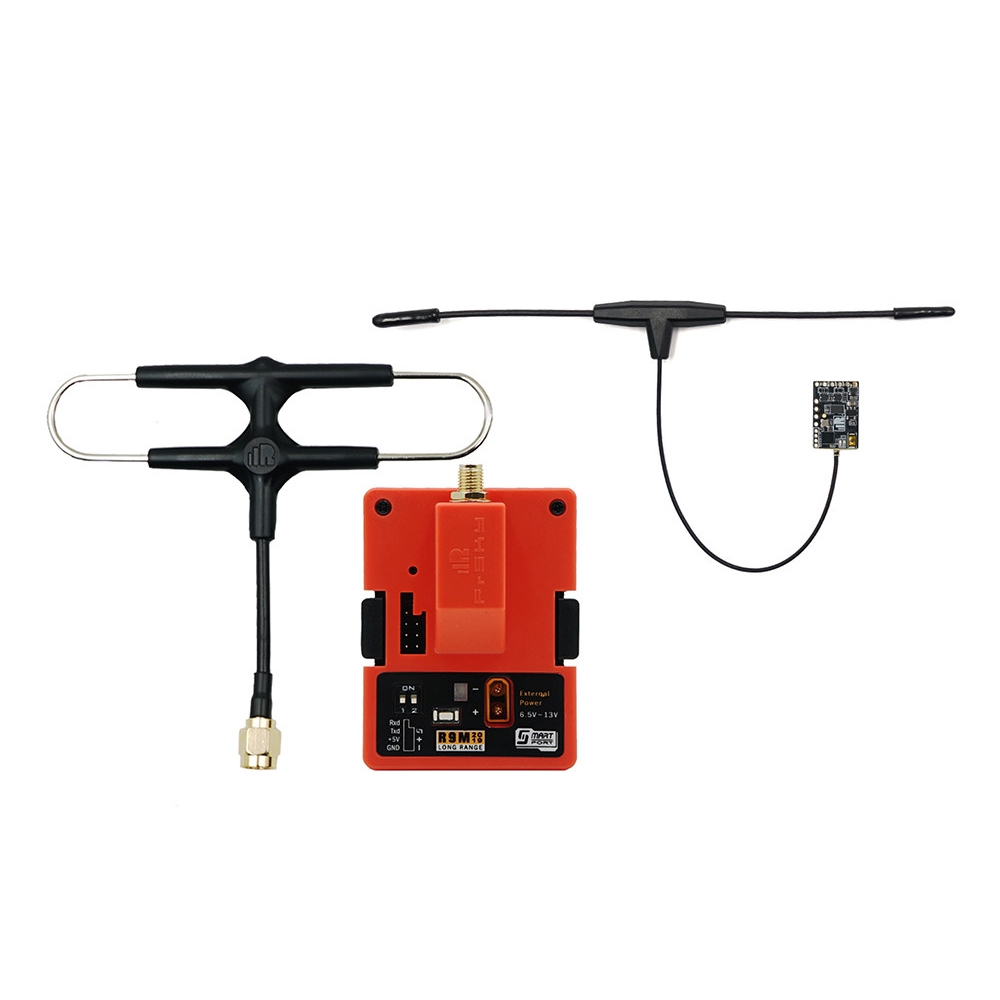 FrSky R9M 2019 900MHz Long Range Transmitter Module and R9 MX OTA ACCESS 4/16CH Long Range Enhanced Receiver Combo with Mounted Super 8 and T antenna