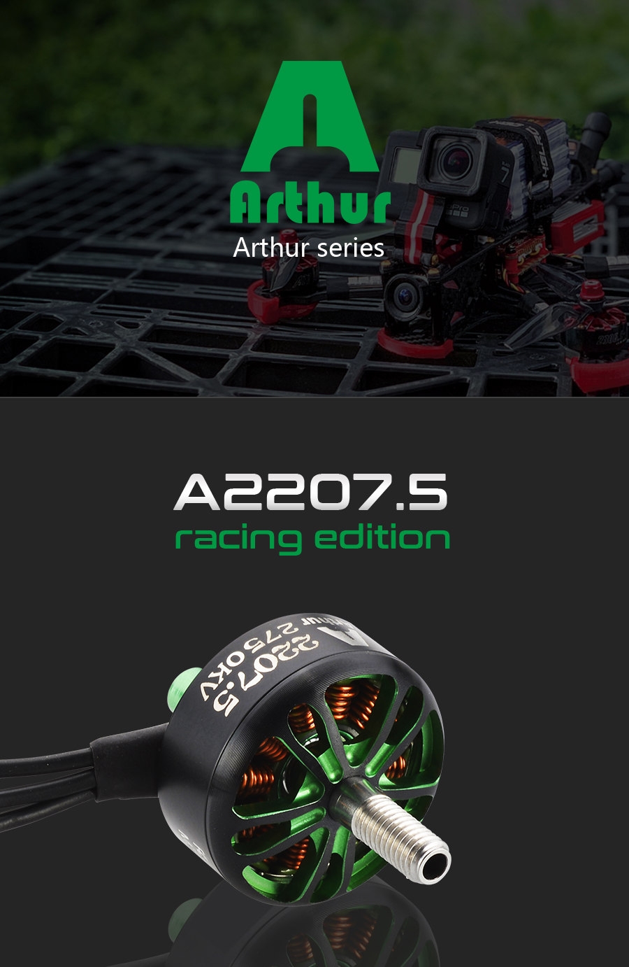 4 PCS Flashhobby Arthur Series A2207.5 2207.5 1900KV 3-6S Brushless Motor for RC Drone FPV Racing