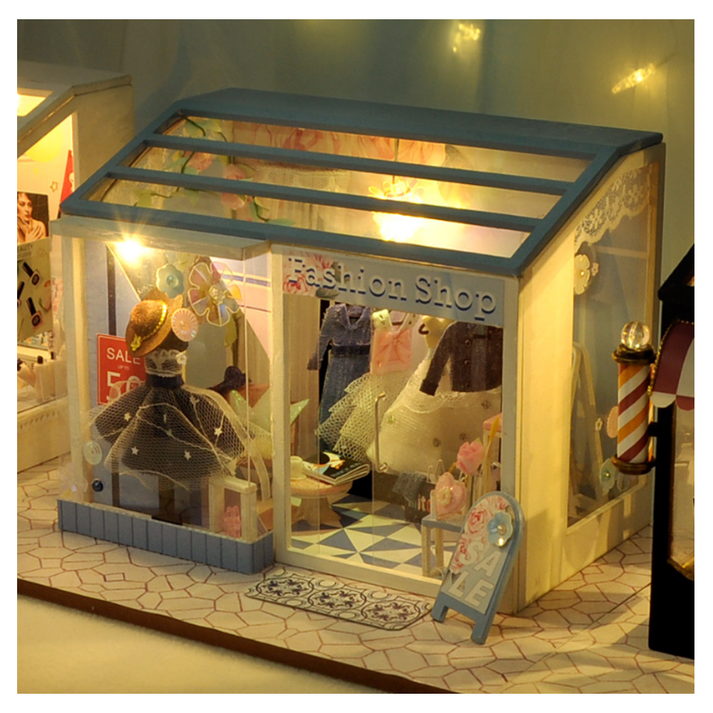 TIANYU DIY Doll House TD38 Clothing Store Creative Modern Shop Handmade Doll House With Furniture