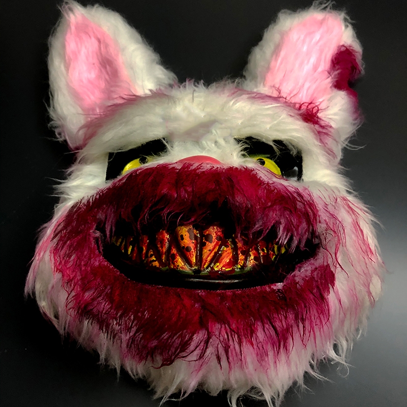 Bloody Rabbit Plush Mask Halloween Ghost Festival Horror Mask Cute Rabbit Headgear