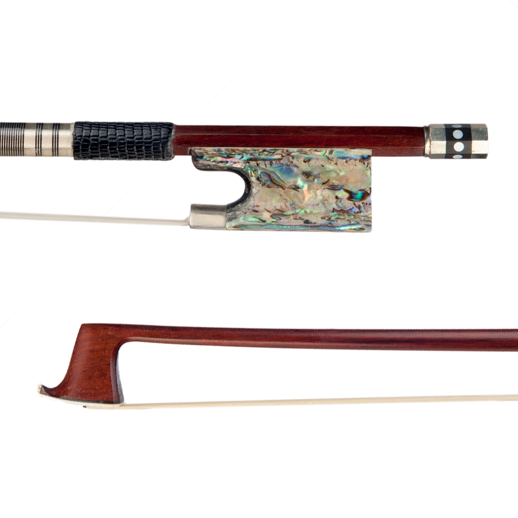 NAOMI 4/4 Violin Bow Pernambuco Bow Round Stick W/Abalone Frog Mongolia Horsehair