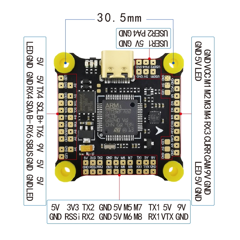 30.5mm HAKRC F722 DJI Version 3~6S Flight Controller FPV Multirotor Compatible with DJI Air Unit