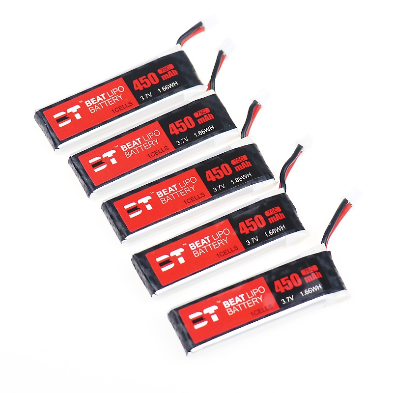 BT BEAT 3.7V 450mAh 75C 1S Lipo Battery PH2.0 Plug for RC Racing Drone