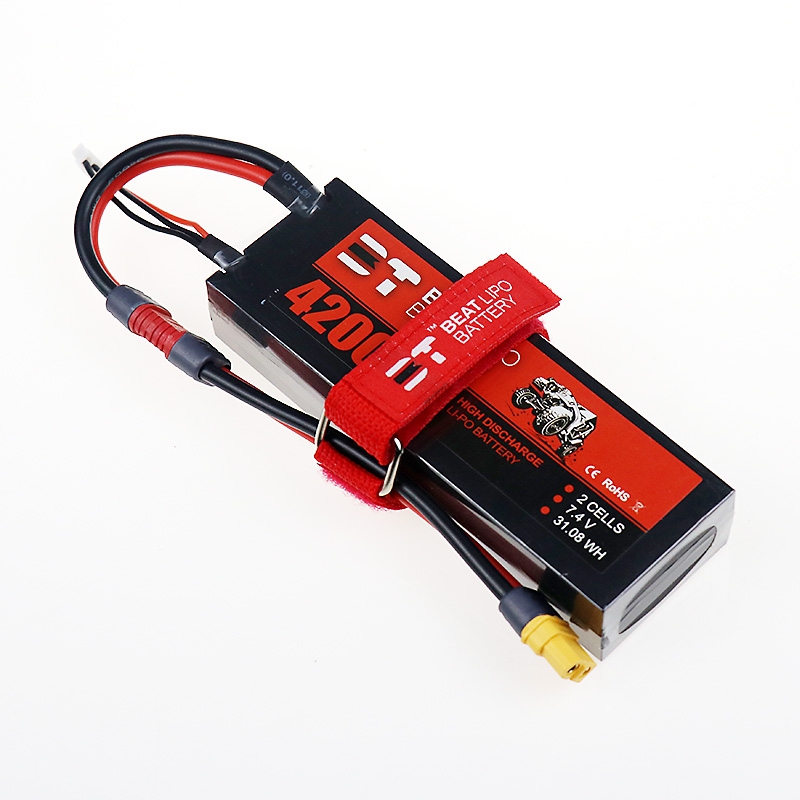 BT BEAT 7.4V 4200mAh 35C 2S Lipo Battery T Plug with XT60 Plug Cable for RC Car