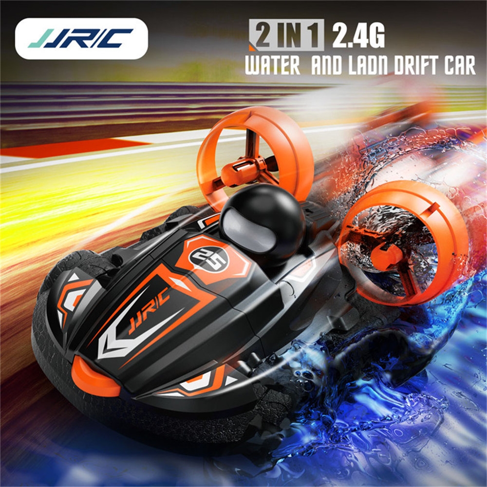 JJRC Q86 2 In 1 Amphibious RC Hovercraft Boat Stunt Drift Car Vehicles Model RTR Kids Toys