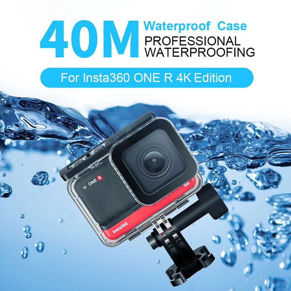TELESIN 40M Waterproof Protective Housing Underwater Diving Case Protector for Insta360 ONE R 4K FPV Camera