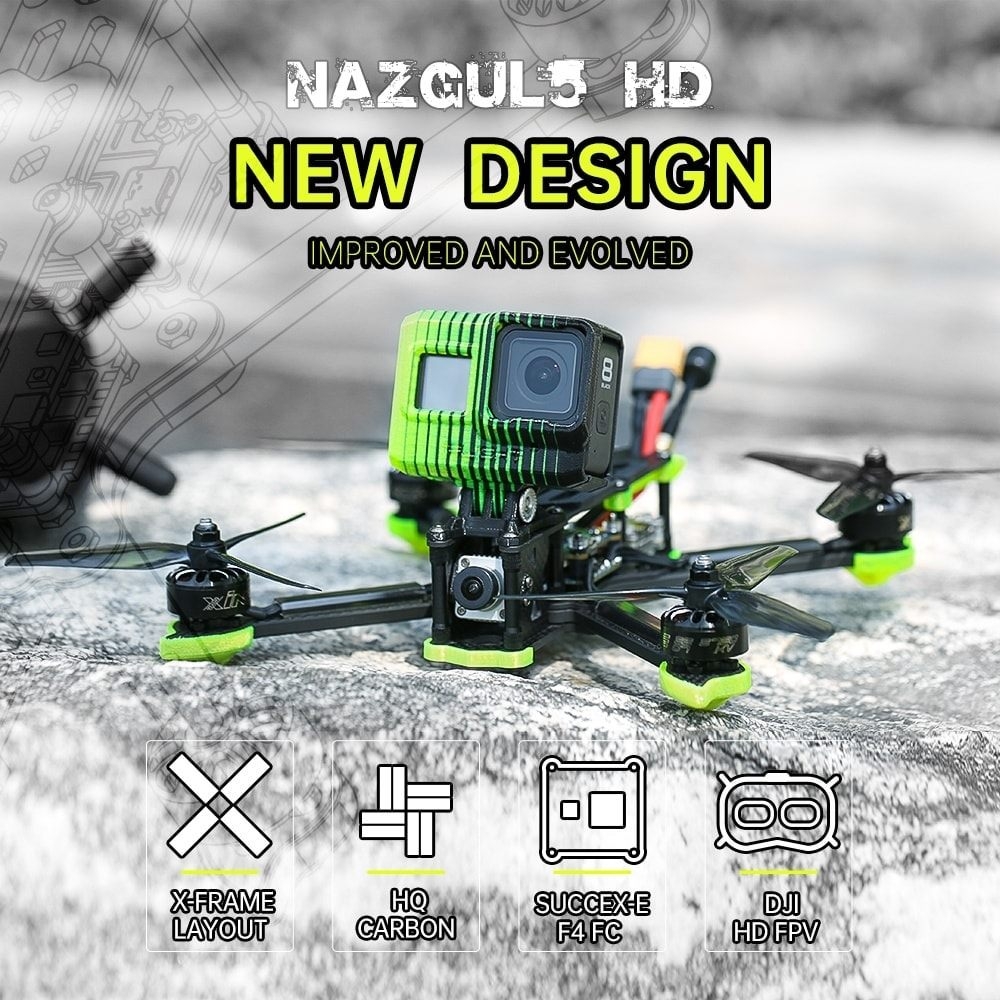 iFlight Nazgul5 HD 6S 5 Inch 240mm Freestyle FPV Racing Drone PNP/BNF Caddx Vista DJI Cam XING-E 2207 1800KV SucceX-E F4 45A ESC