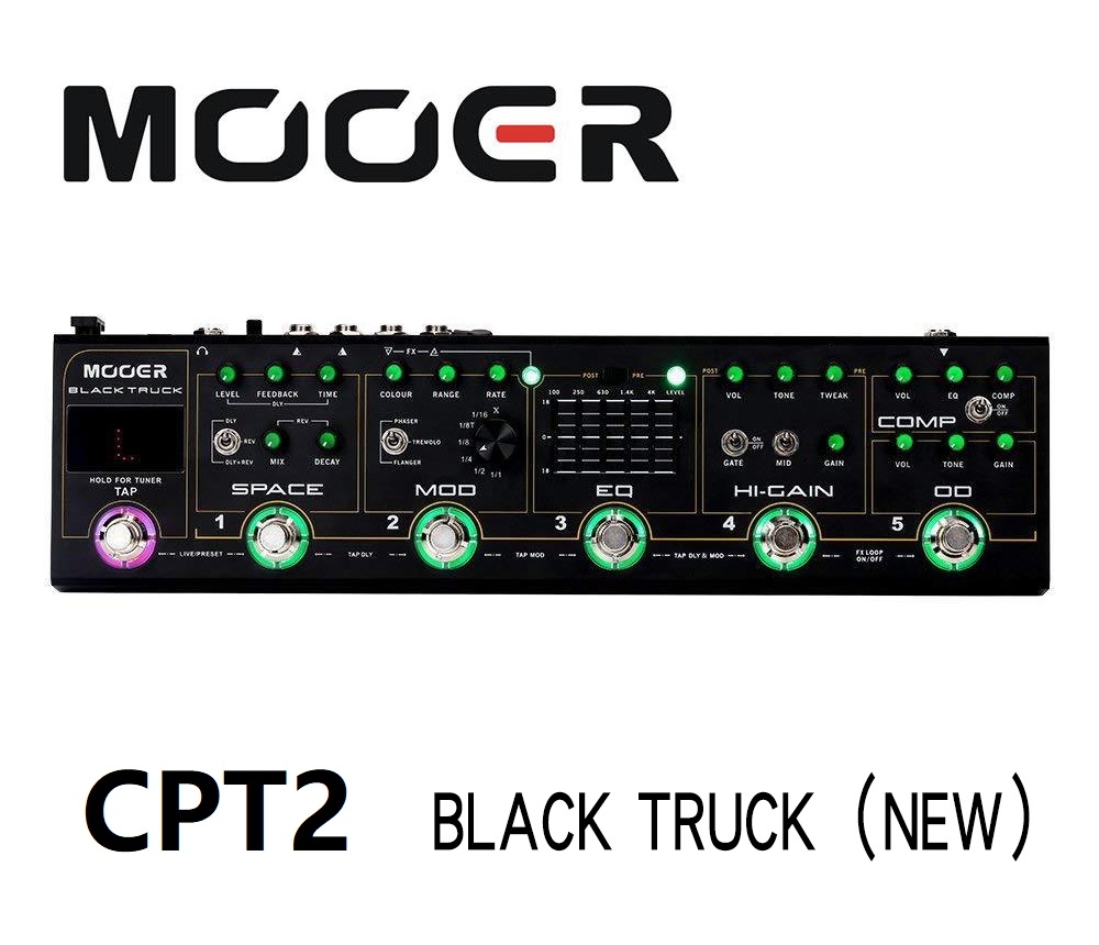 MOOER CPT2 BLACK TRUCK Guitar pedal 6 effects pedals built into 1 simple unit Built-in precision guitar tuner Stereo outputs