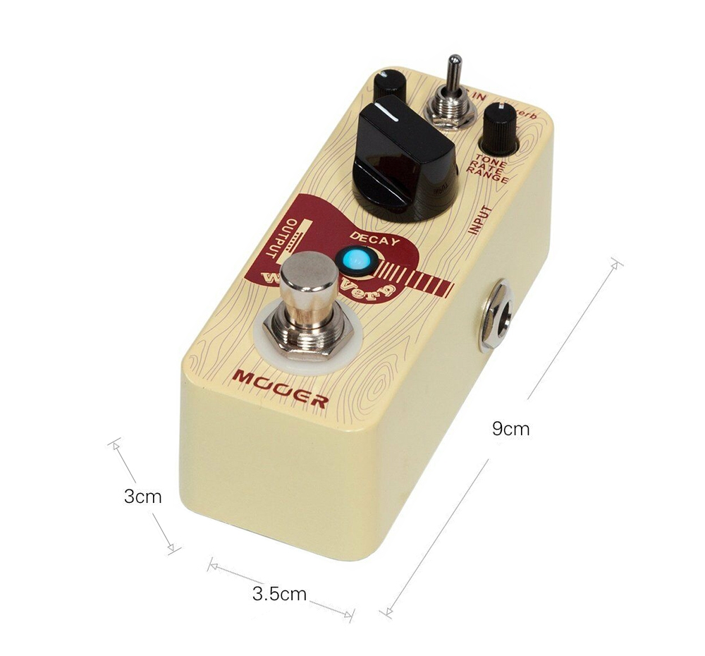 Mooer WoodVerb Acoustic Guitar Reverb Pedal Digital Reverb Pedal Reverb/Mod/Filter Modes True Bypass Micro Series Compact Pedal