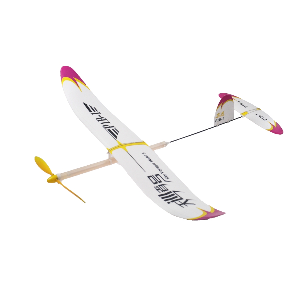 P1B-1 Rubber Band Powered Airplane Hand Launch Level Elastic Powered RC Aircraft DIY Assembly Sky Voyager