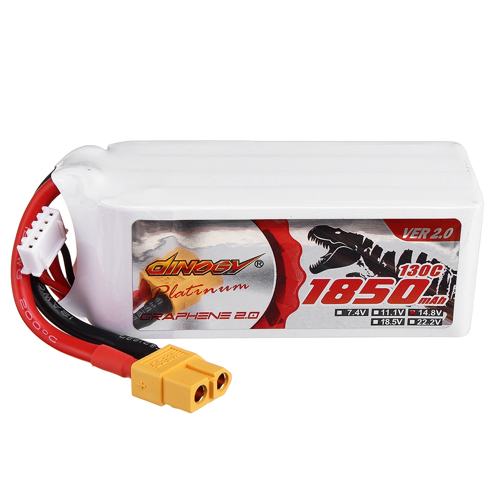 DINOGY 14.8V 1850mAh 4S 130C Lipo Battery XT60 Plug for RC Racing Drone