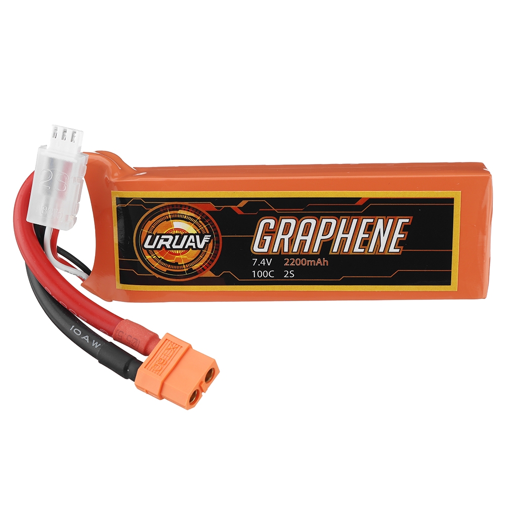 URUAV GRAPHENE 7.4V 2200mAh 100C 2S Lipo Battery XT60 Plug for FPV RC Racing Drone