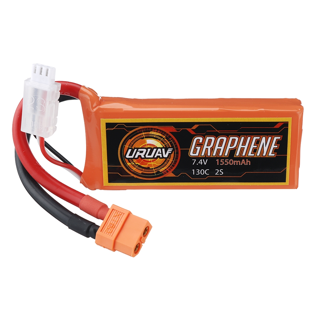 URUAV GRAPHENE 7.4V 1550mAh 100C 2S Lipo Battery XT60 Plug for FPV RC Racing Drone