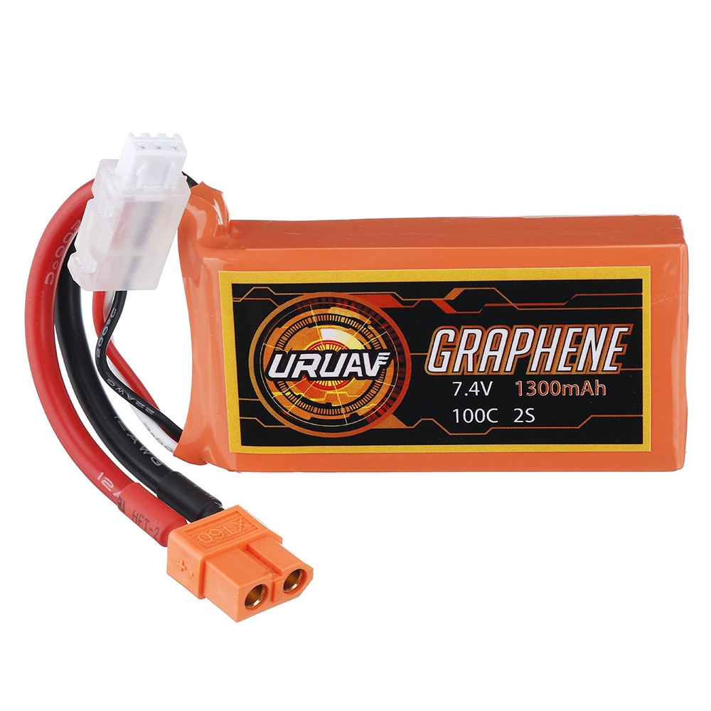 URUAV GRAPHENE 7.4V 1300mAh 100C 2S Lipo Battery XT60 Plug for RC Racing Drone